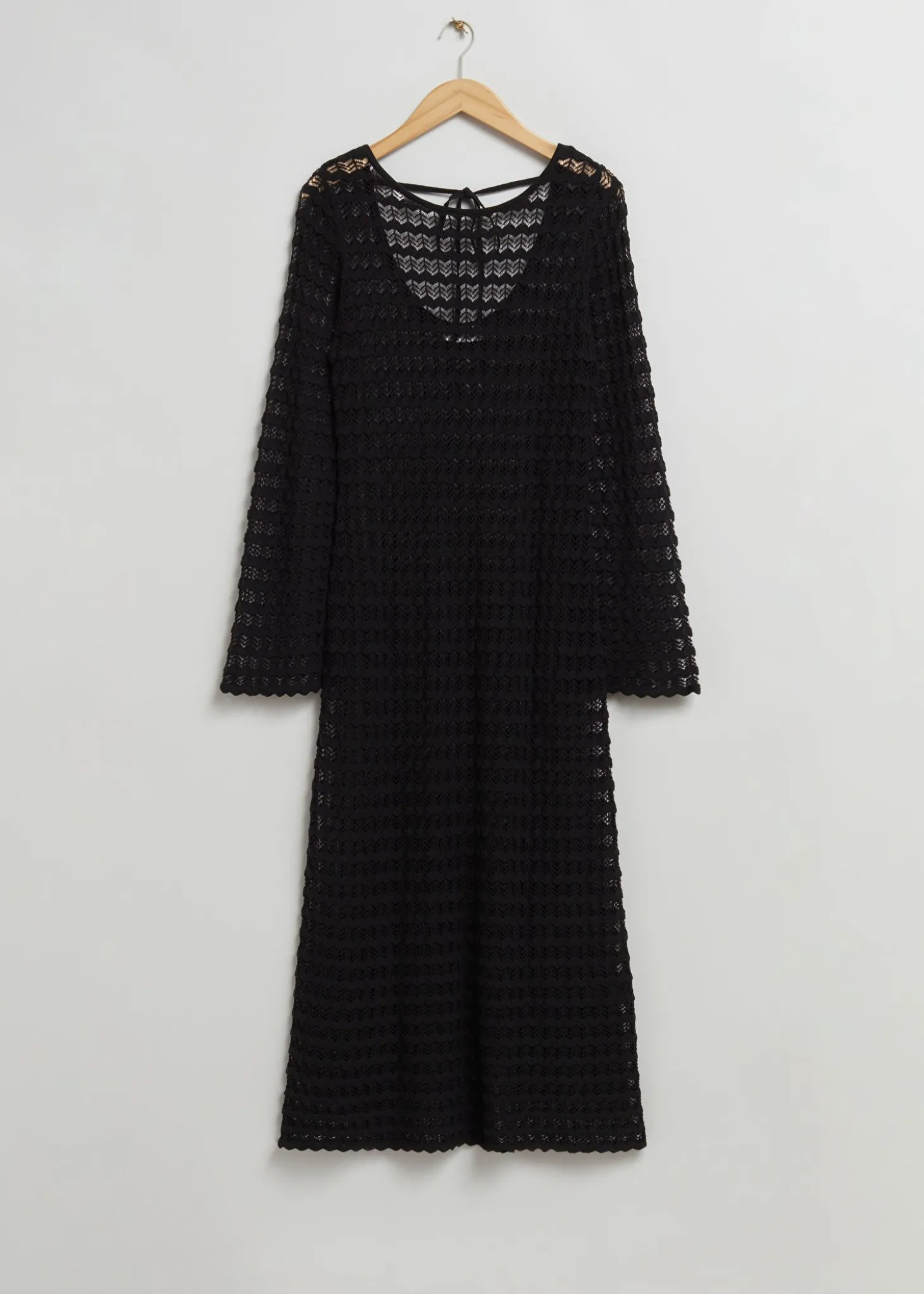 Apen Tie-Back Pointelle Strikket Kjole