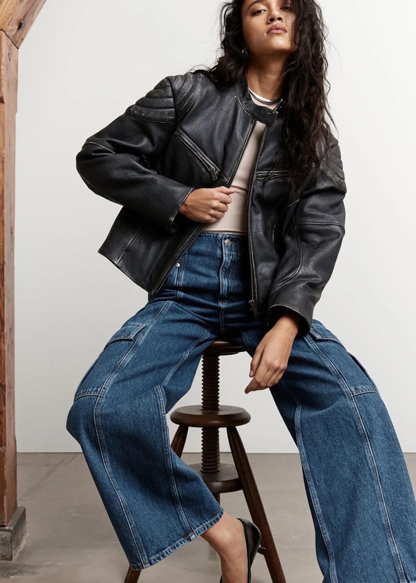 Avslappede Cargo Jeans