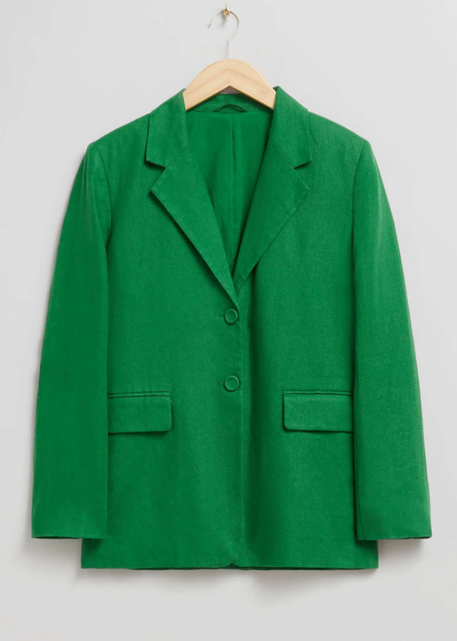 Avslappet Enkelt-Breasted Lin Blazer