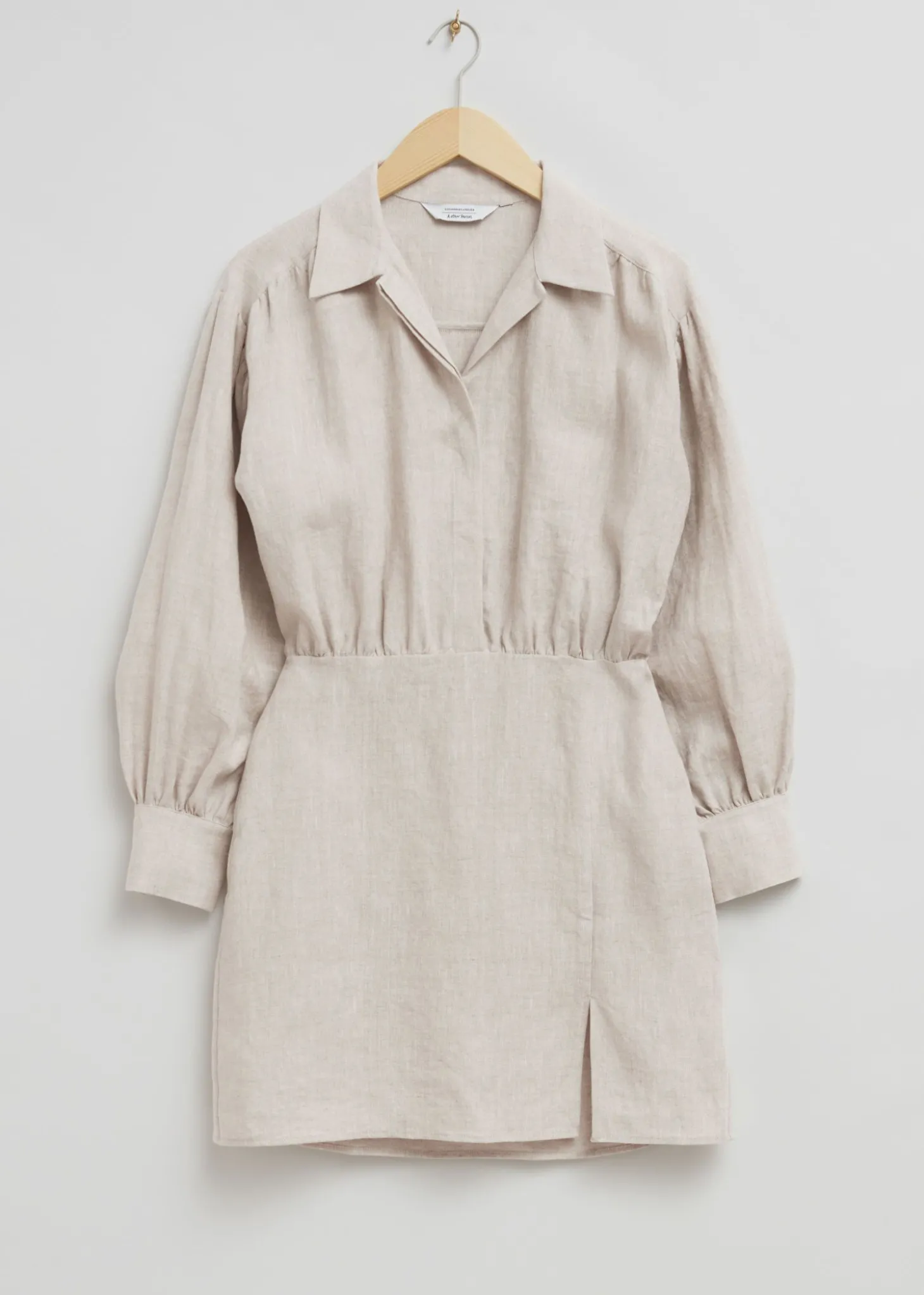 Avslappet Lin Voluminos Bodice Kjole
