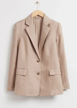 Avslappet Single-Breasted Silke Blazer