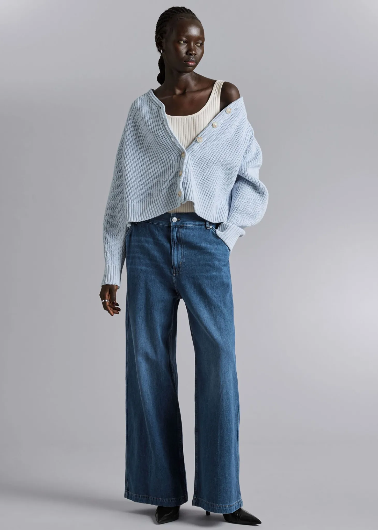 Avslappet Strikket Cardigan