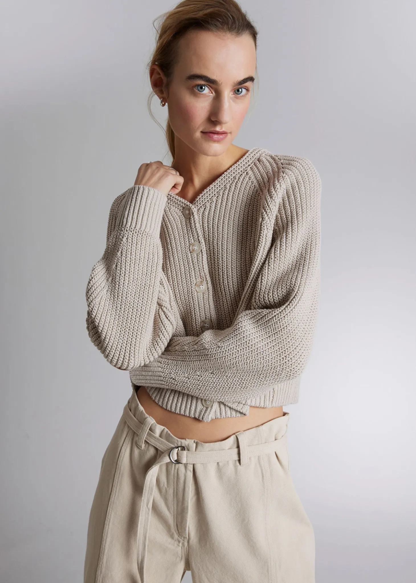 Avslappet Strikket Cardigan