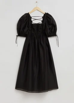 Babydoll Bundet Ermet Kjole