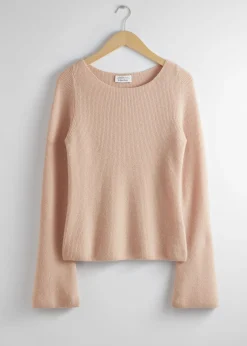 Bell Sleeve Cashmere Genser