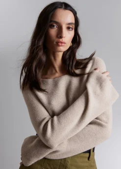 Bell Sleeve Cashmere Genser