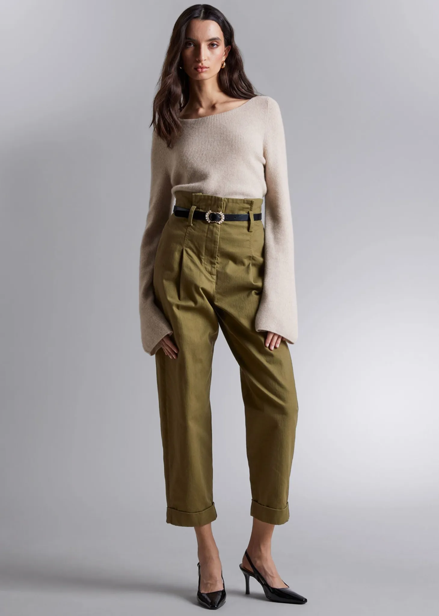 Bell Sleeve Cashmere Genser