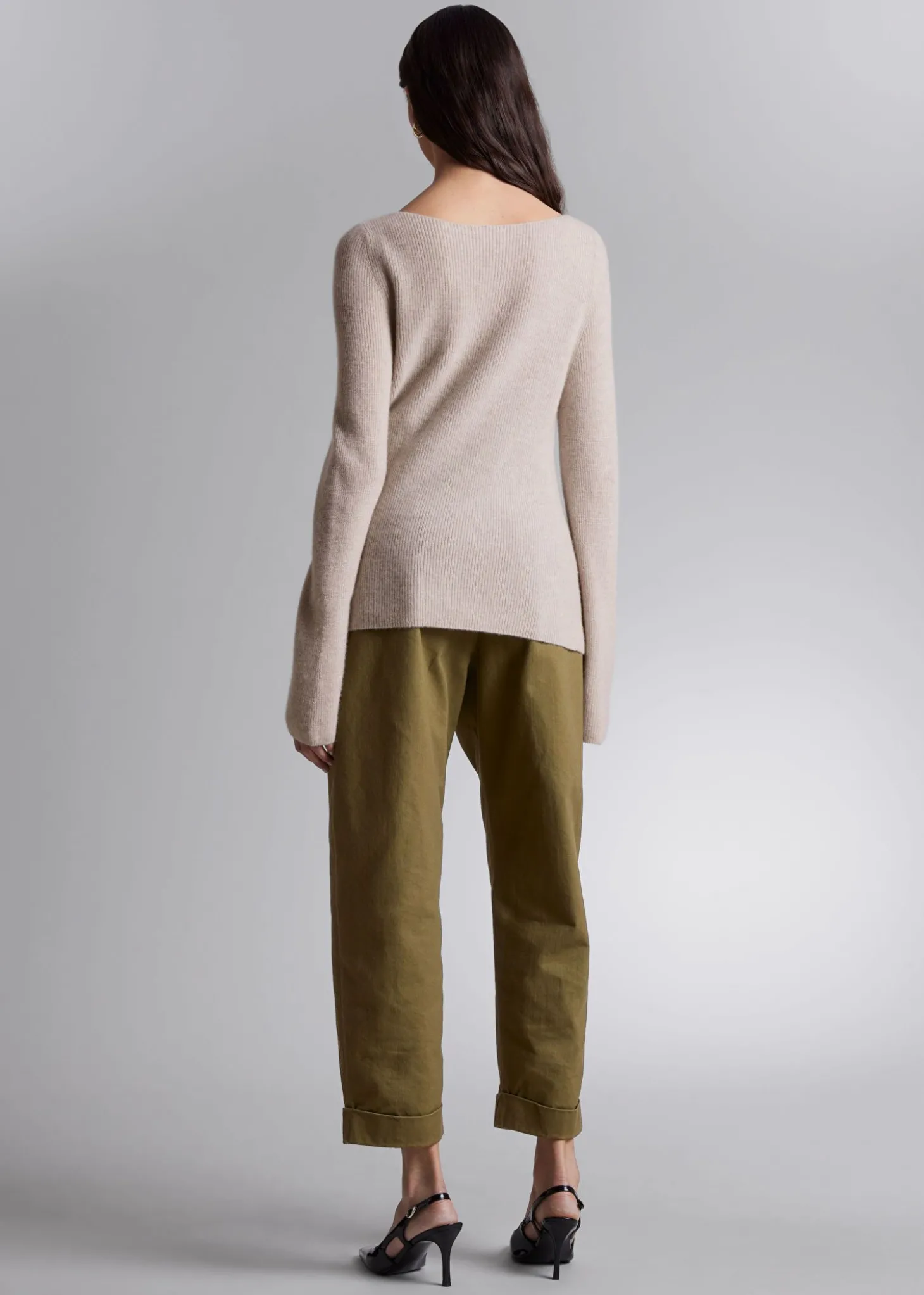 Bell Sleeve Cashmere Genser