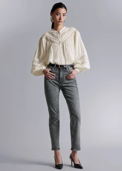 Blouse-Trimmet Bluse