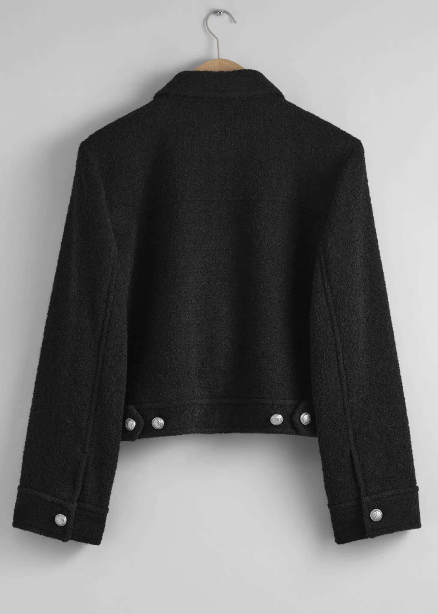 Boucle-Jakke Med Knapp