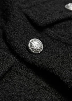 Boucle-Jakke Med Knapp