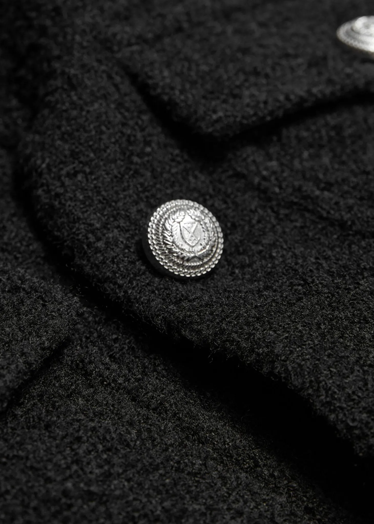 Boucle-Jakke Med Knapp