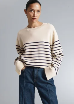 Boxy Nautisk Stripete Genser