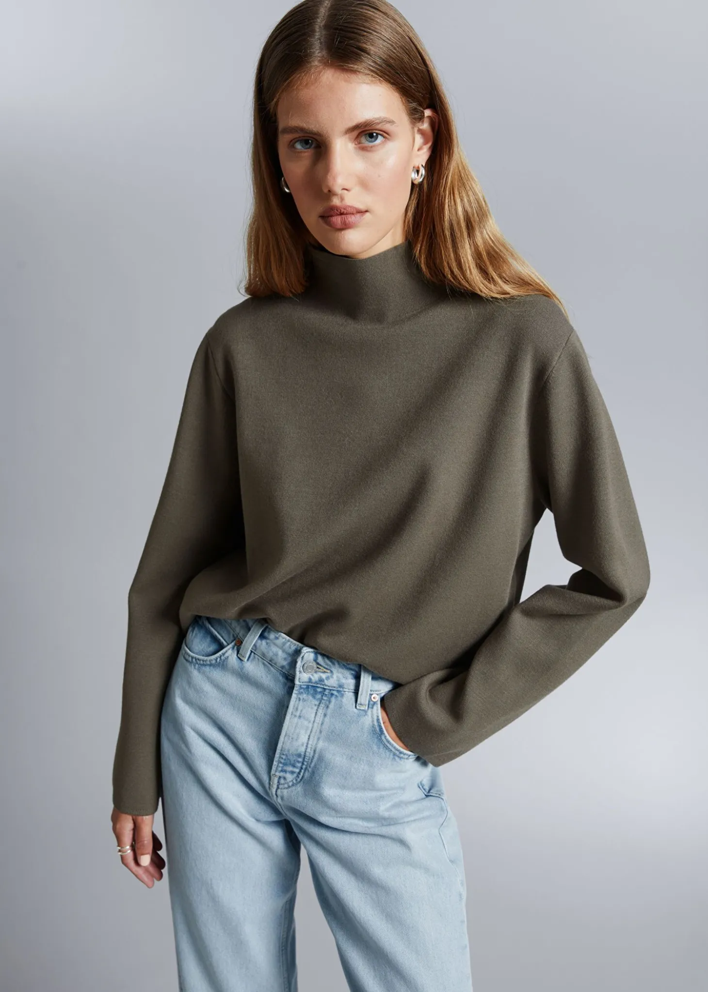 Boxy Turtleneck Strikket Genser