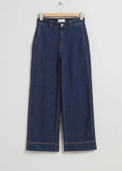 Brede Jeans Med Hoy Midje