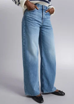 Brede Jeans Med Lav Midje