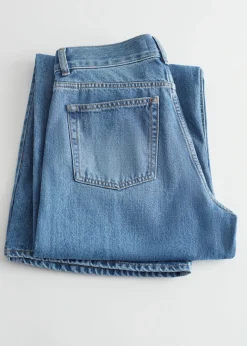 Brede Jeans Med Lav Midje