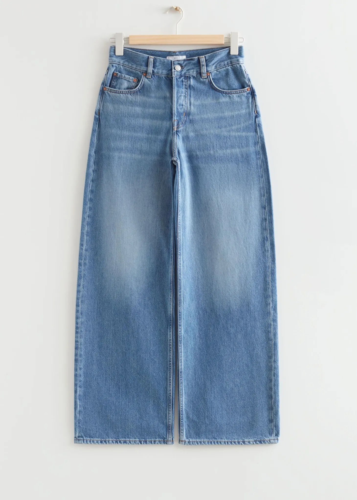 Brede Jeans Med Lav Midje