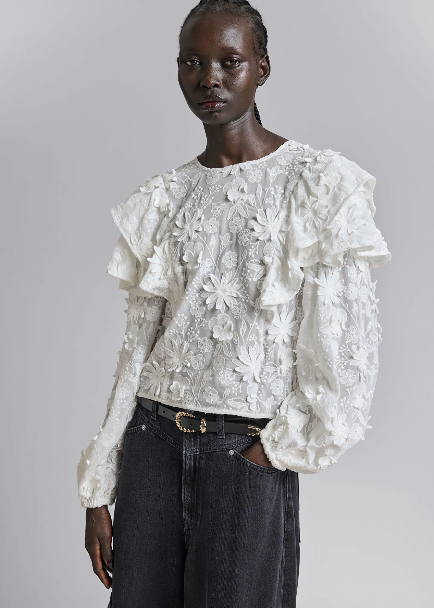 Brodert Volangbluse