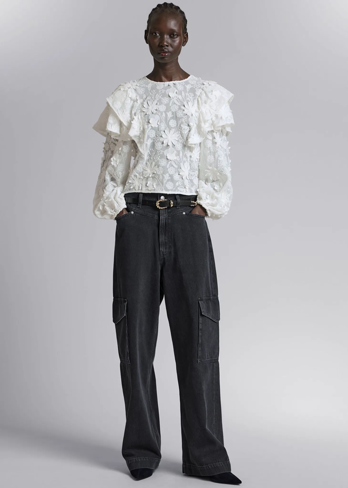 Brodert Volangbluse