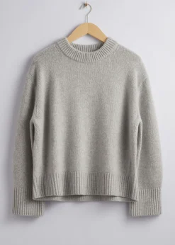 Cashmere-Blanding Strikket Genser