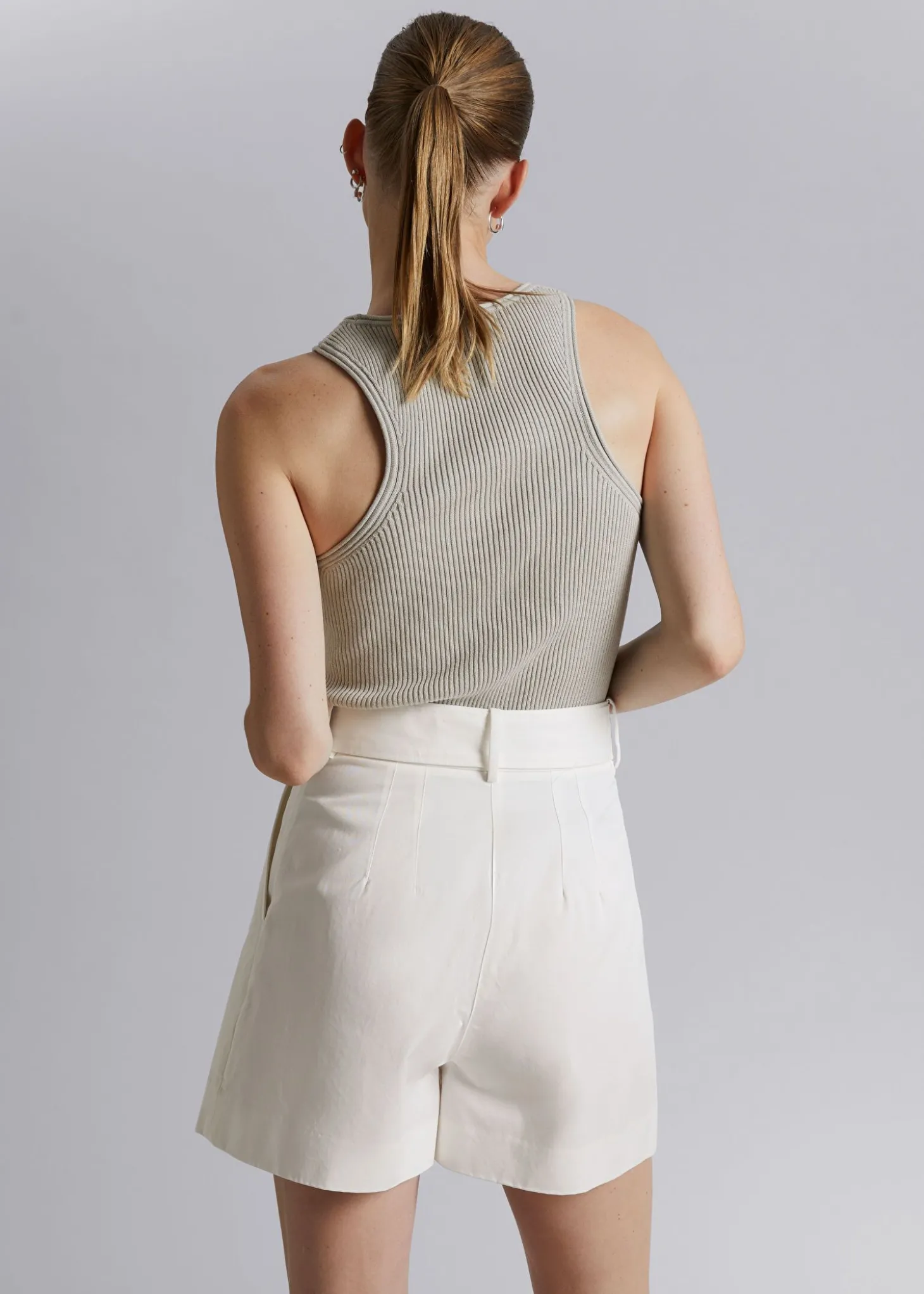 Chino-Shorts Med Belte I Bomull