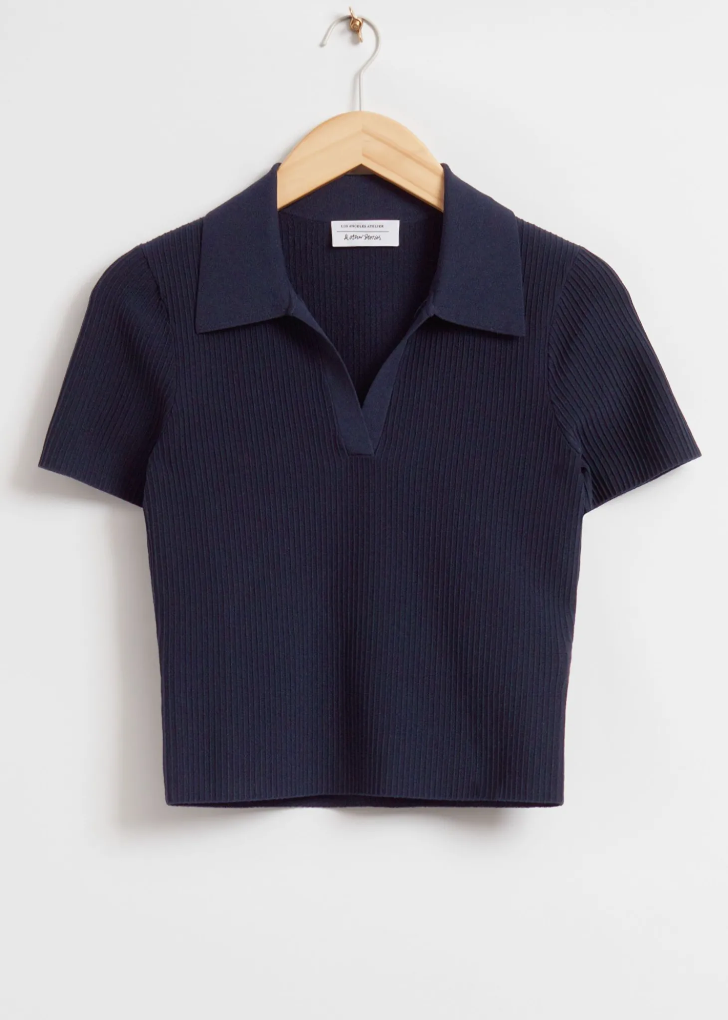 Cropped Apen Krage Strikket Topp