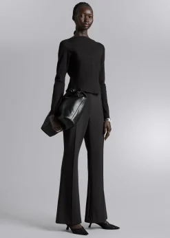 Cropped Asymmetrisk Frilled Topp