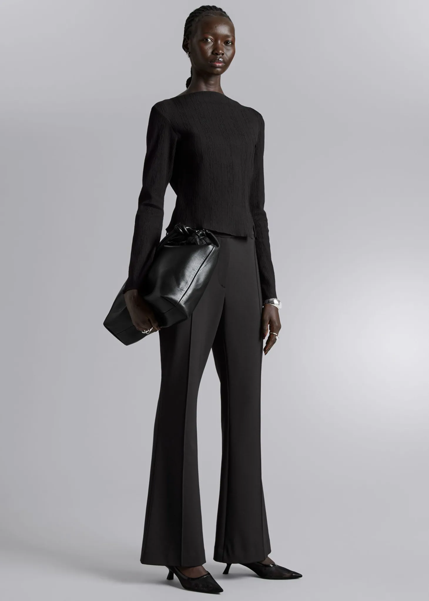 Cropped Asymmetrisk Frilled Topp