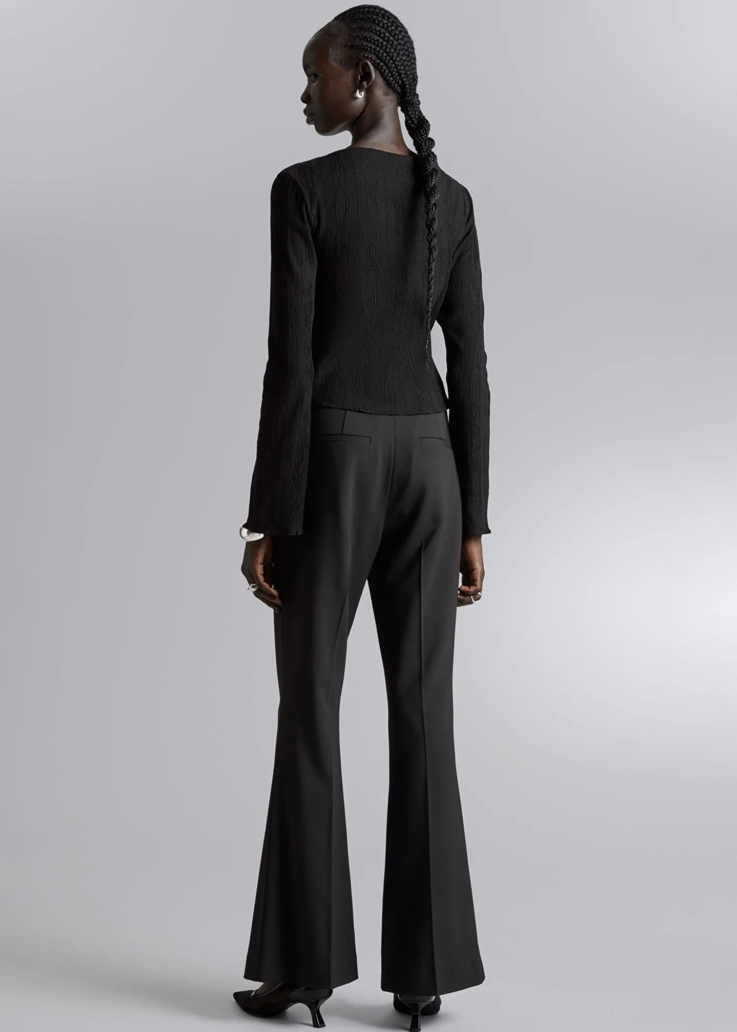 Cropped Asymmetrisk Frilled Topp