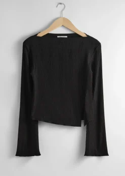Cropped Asymmetrisk Frilled Topp