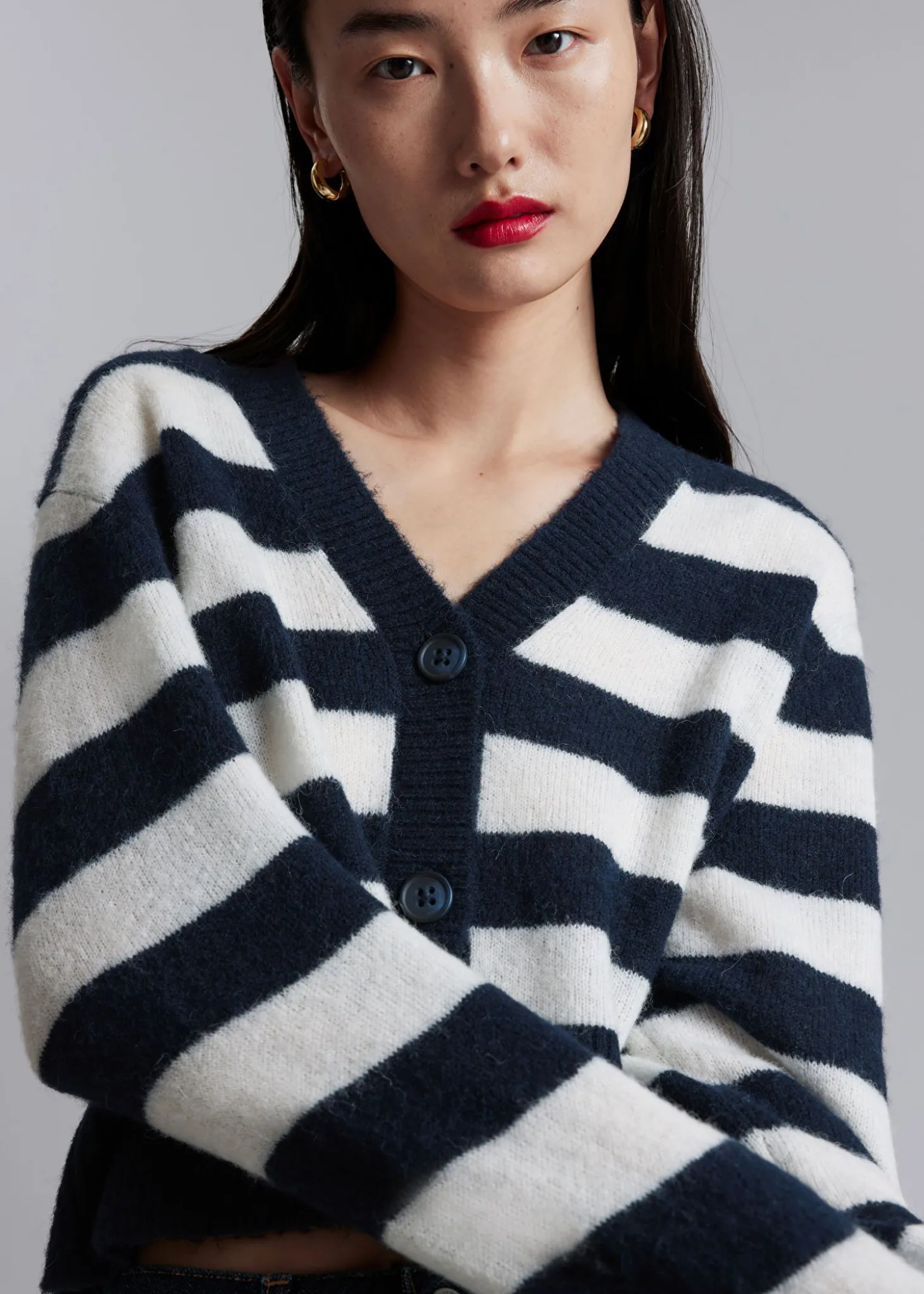 Cropped Knit Cardigan