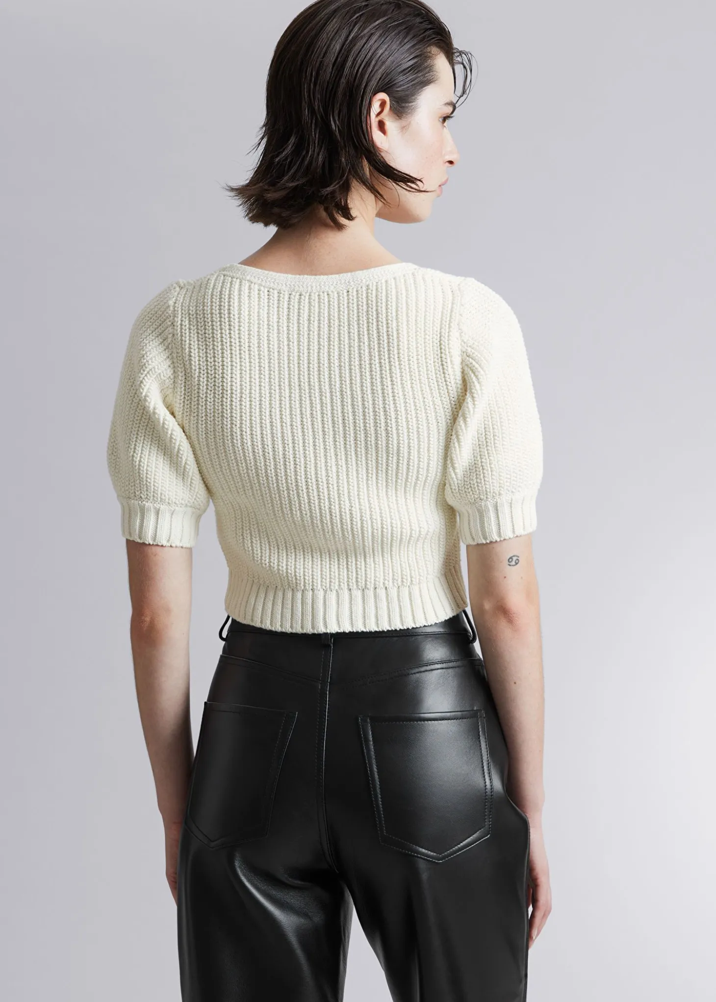 Cropped Sweetheart Bustier Strikketopp