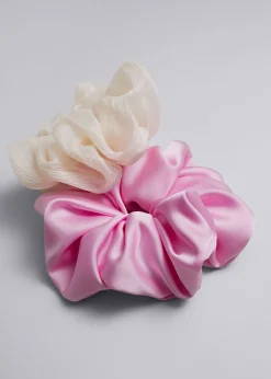 Duo Extra-Large Satin Finish Scrunchie Set