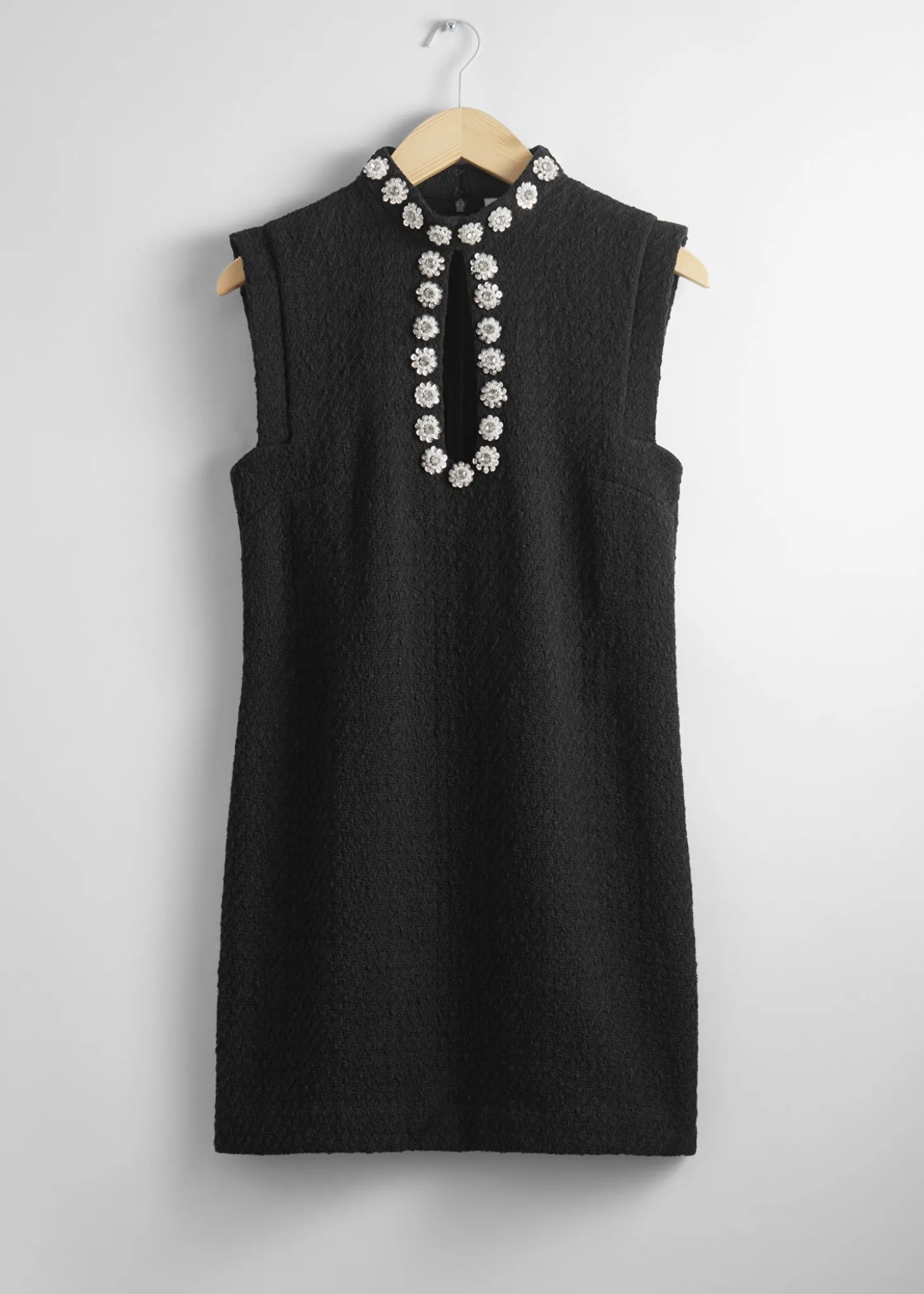 Ermelos Rhinestone-Minikjole