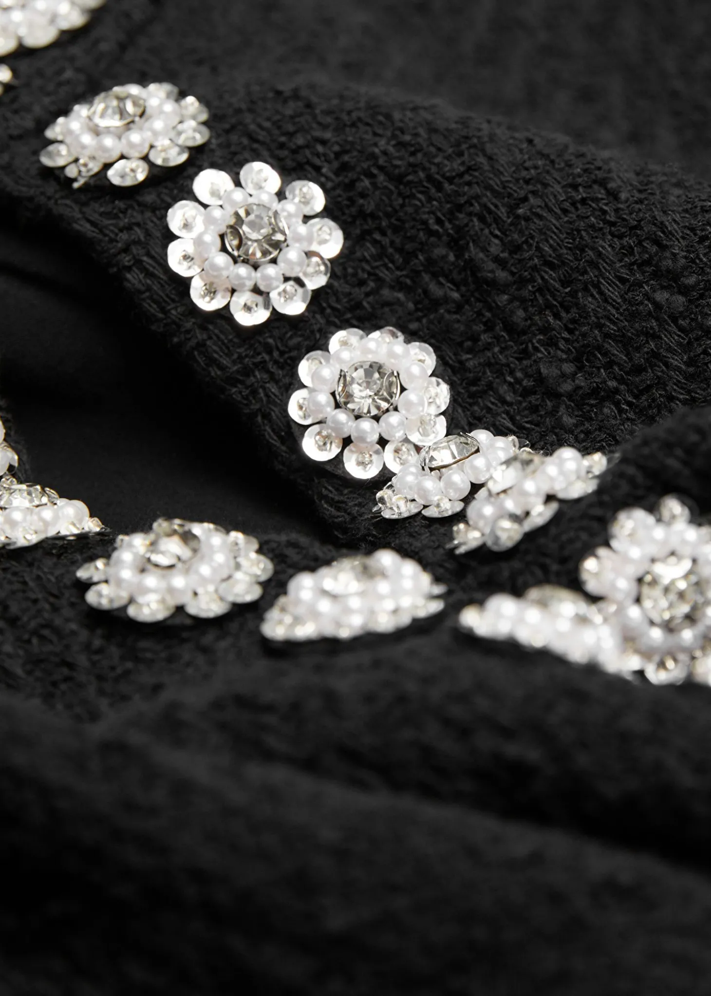 Ermelos Rhinestone-Minikjole