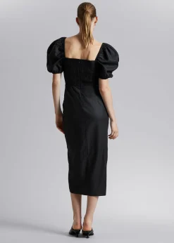 Fitted Puff Sleeve Dress