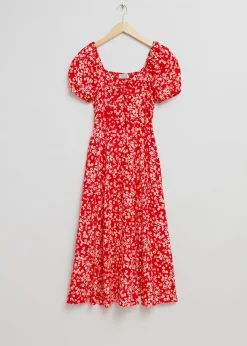 Flowy Puffermet Midikjole
