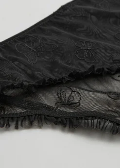 Gjennomsiktig Brodert Sommerfugltruse