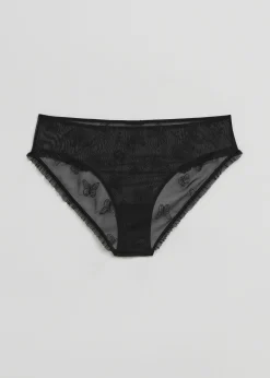 Gjennomsiktig Brodert Sommerfugltruse
