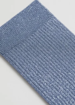 Glitter Ribbestrikkede Ankelsokker