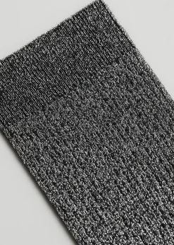 Glitter Ribbestrikkede Ankelsokker