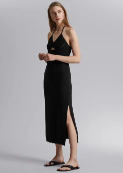 Heklet Halterneck Midi-Kjole