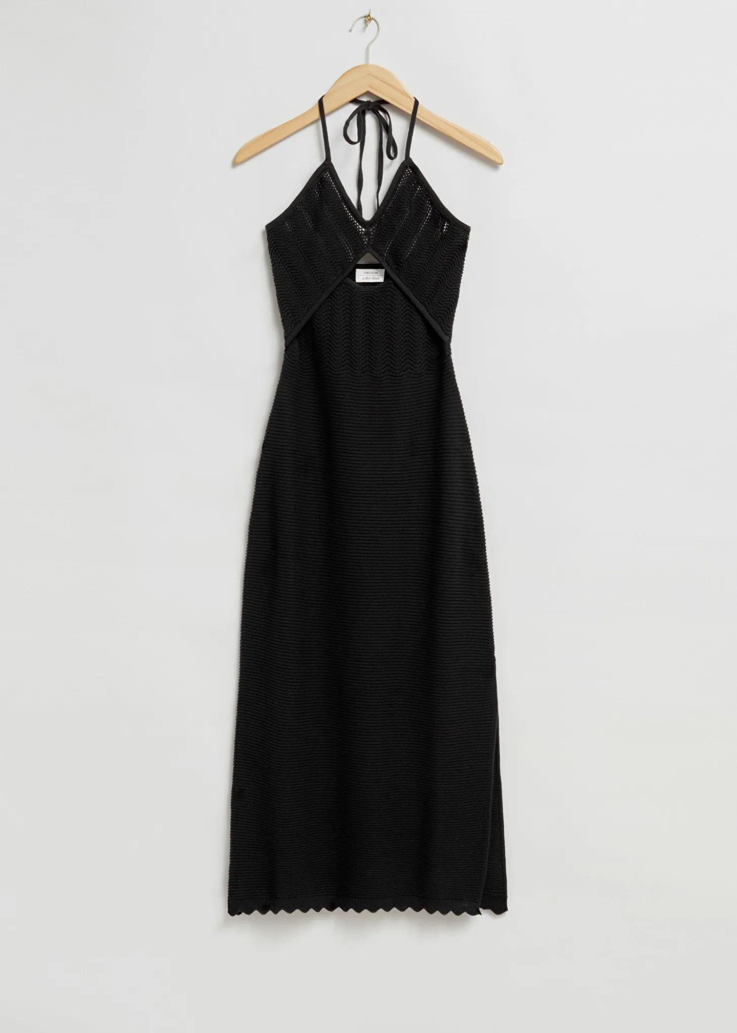 Heklet Halterneck Midi-Kjole