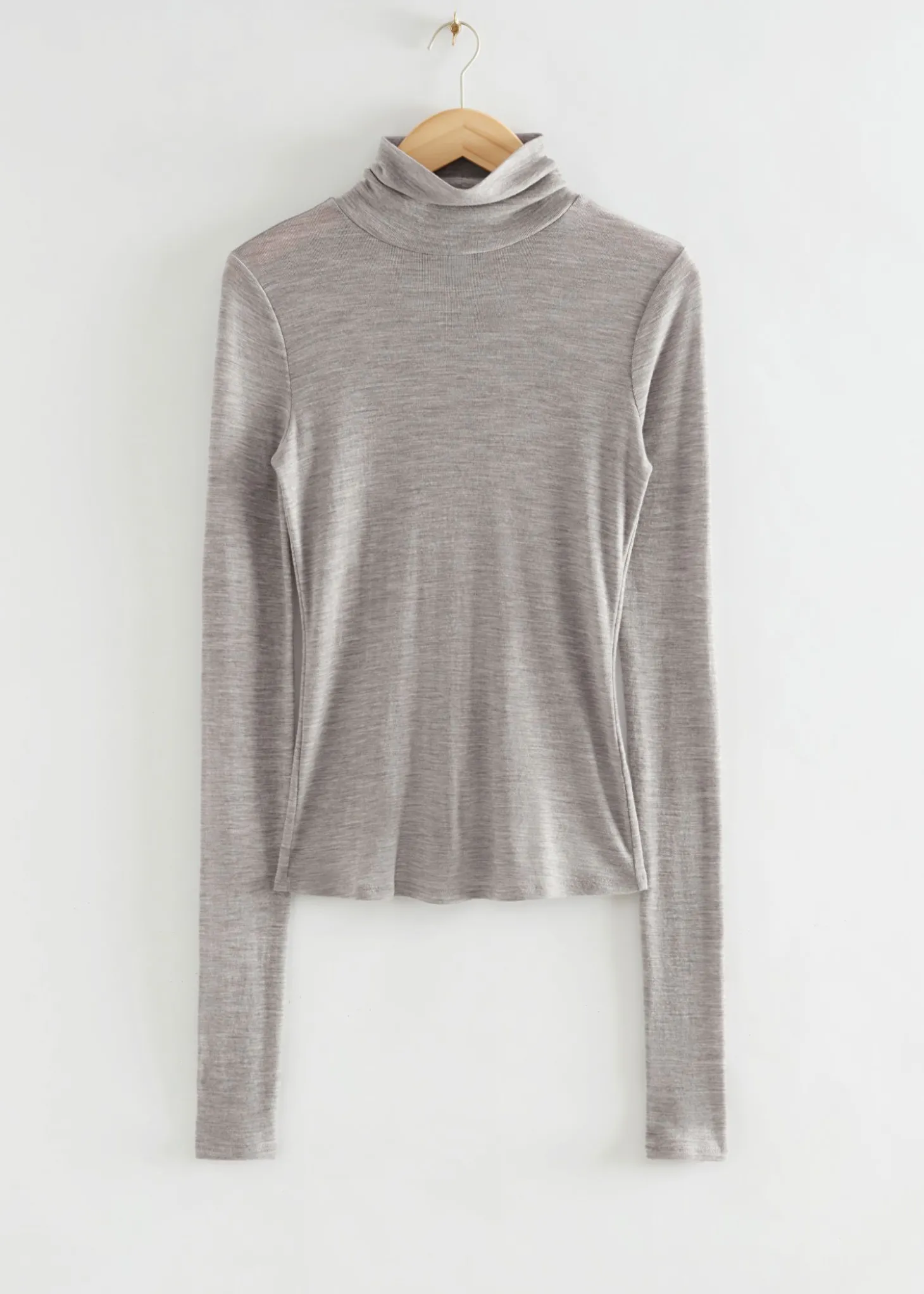 Langermet Topp Med Turtleneck I Ull