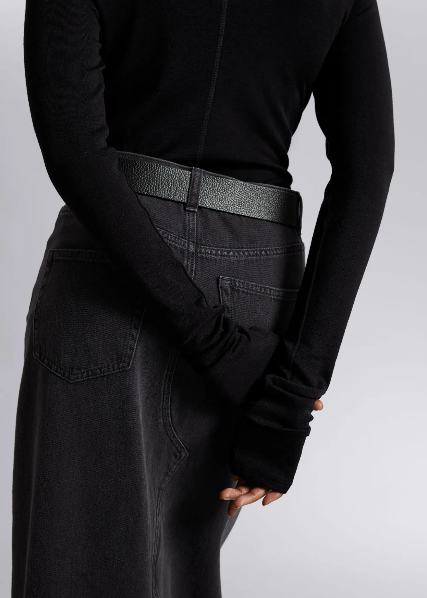 Langermet Topp Med Turtleneck I Ull