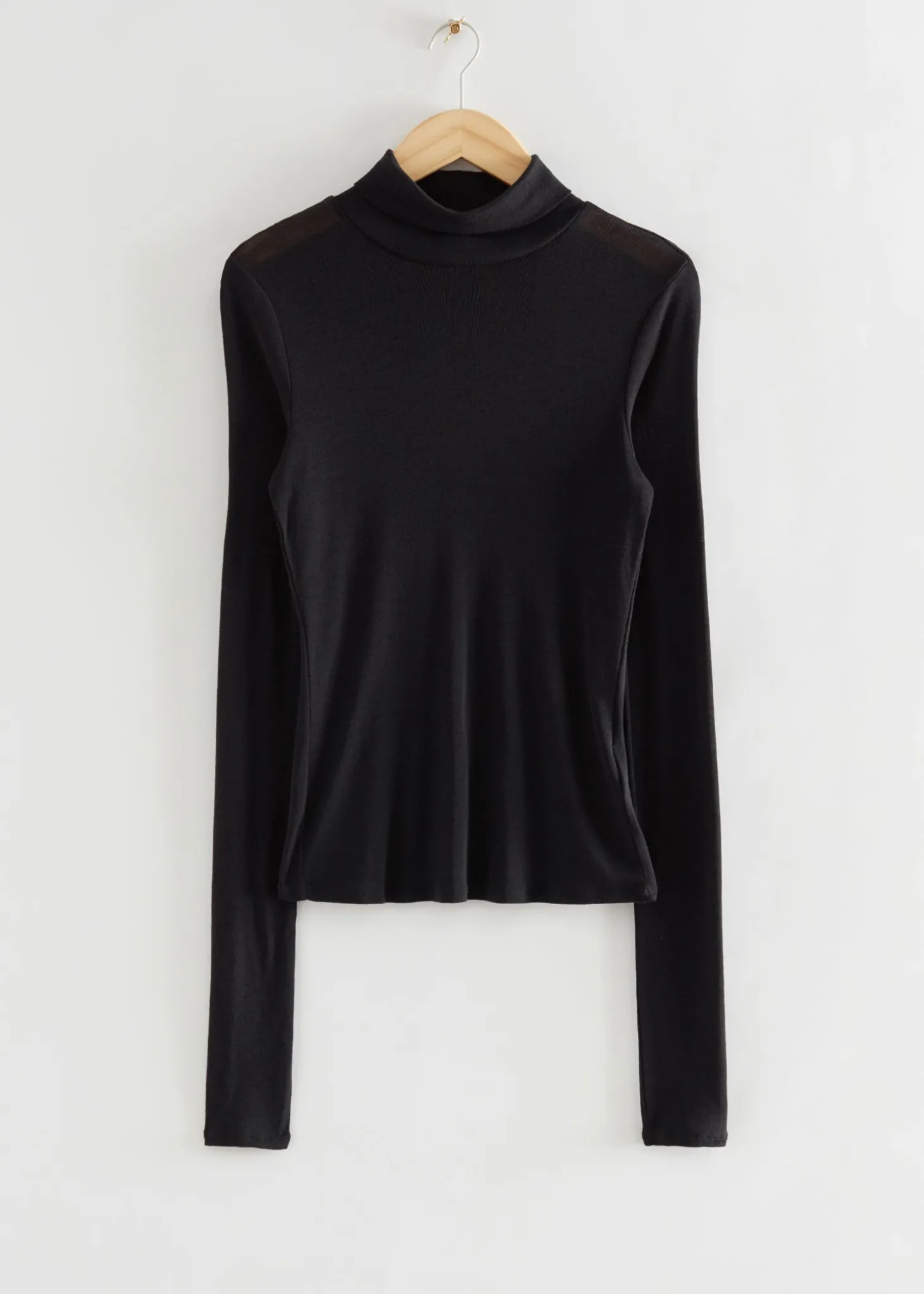 Langermet Topp Med Turtleneck I Ull