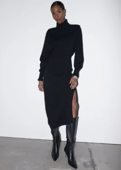 Midi-Kjole Med Turtleneck