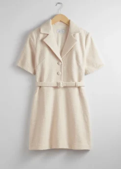 Minikjole Med Belte I Tweed