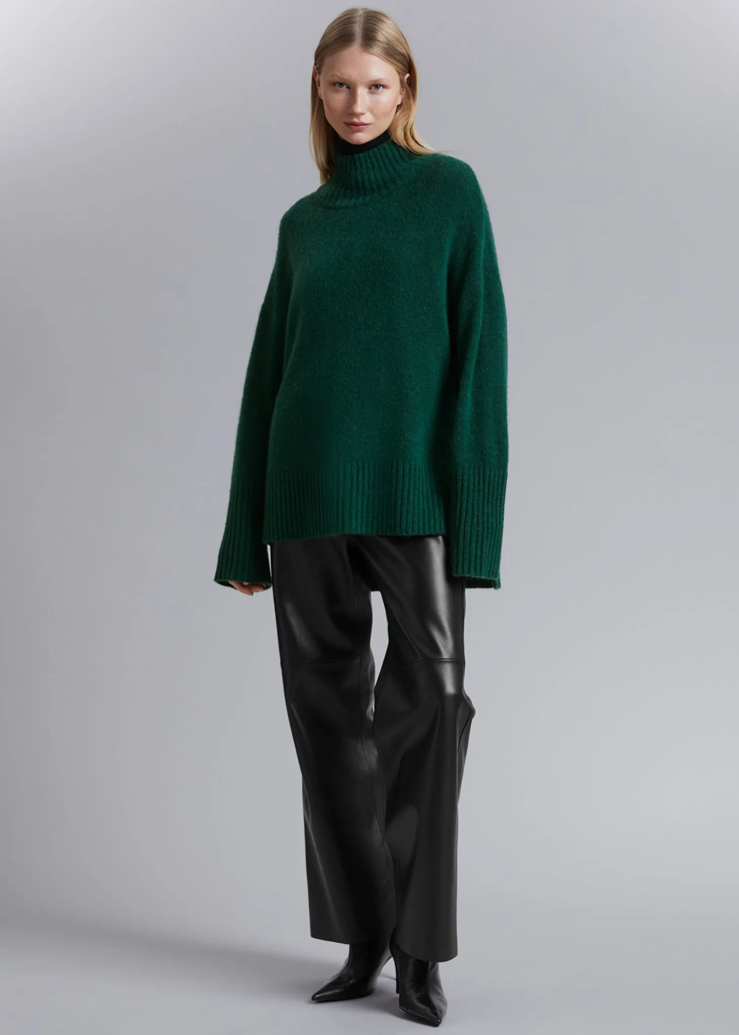 Mock-Neck Strikket Genser
